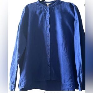 Eileen Fisher Blue Button-Up Shirt